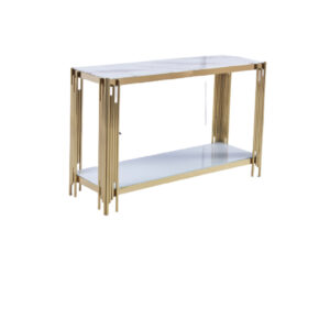 Console – Verre Trempé & Structure Or | Design Iconique