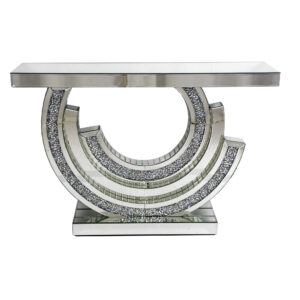 Console Contemporaine en Verre Gris – Design Épuré