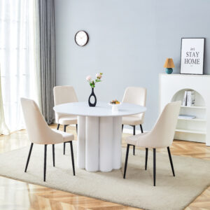 Table à Manger FLOWER Blanc – Élégance Florale et Pureté Moderne