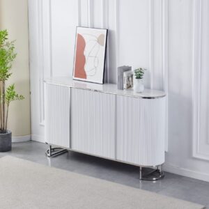 Buffet esmee argent marble blanc gris