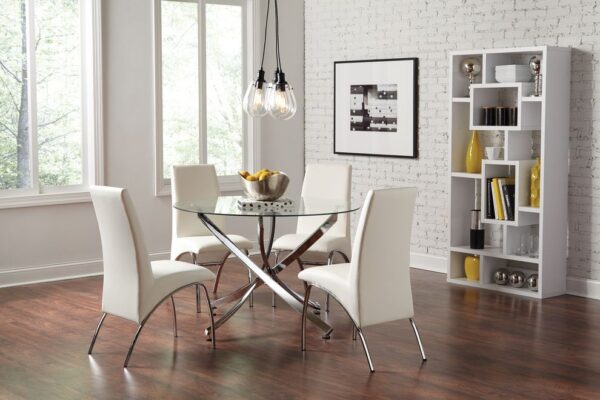Table Olivia rond transparent chrome 1m