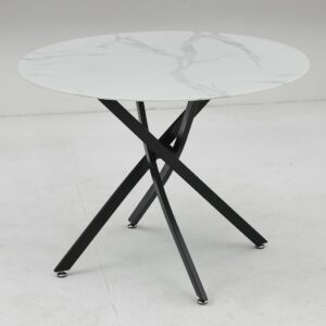 Table Olivia ronde 1m pied noir