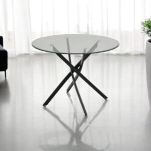Table Olivia ronde 1m pied noir
