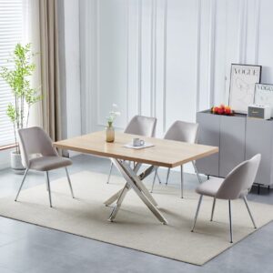 Table Olivia rectangulaire marbre chrome 150