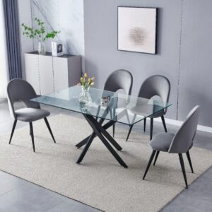 Table Olivia noir transparent