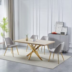 Table Olivia rectangulaire marbre doré 150