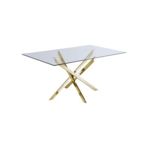 Table Olivia rectangulaire transparent doré 150