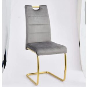 Chaise 103 velours doré gris