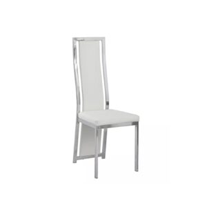 Chaise 121 skai chrome blanc