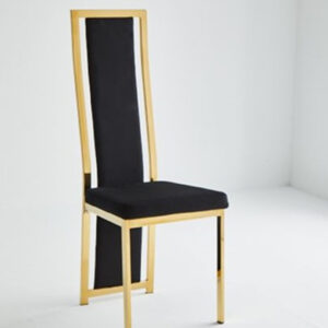 Chaise 121 velours doré noir