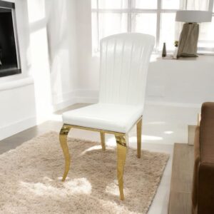 Chaise Nino simili blanc doré