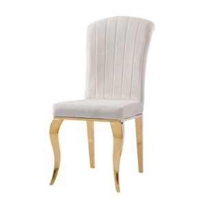 Chaise Nino velours beige doré