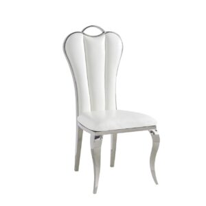 Chaise Alice en simili cuir avec pied chromé